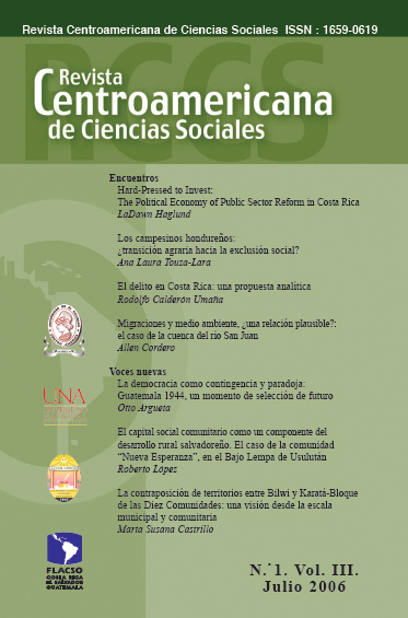 Revista de Ciencias Sociales No. 1 Vol. III. Julio 2006