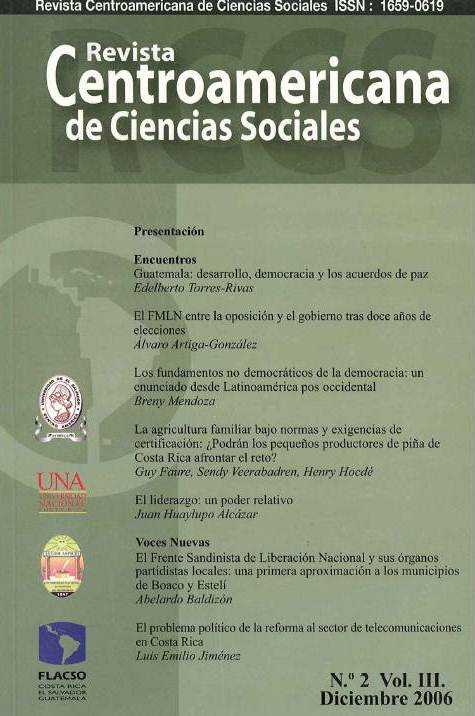 Revista de Ciencias Sociales No. 2 Vol. III. Diciembre 2006