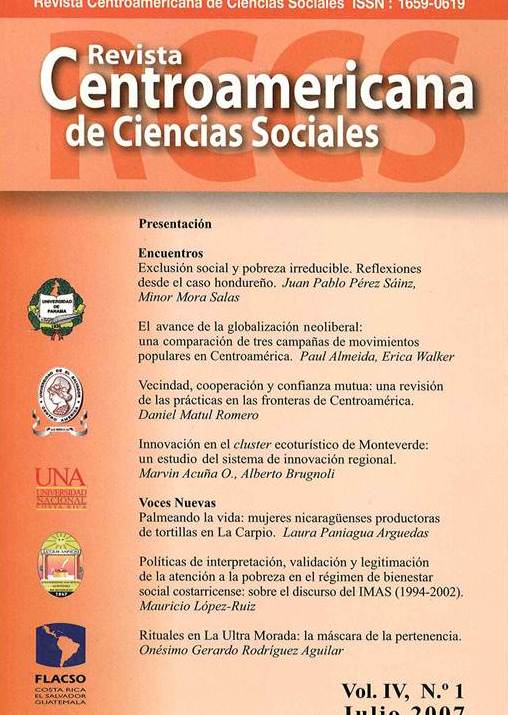 Revista de Ciencias Sociales No. 1 Vol. IV. Julio 2007